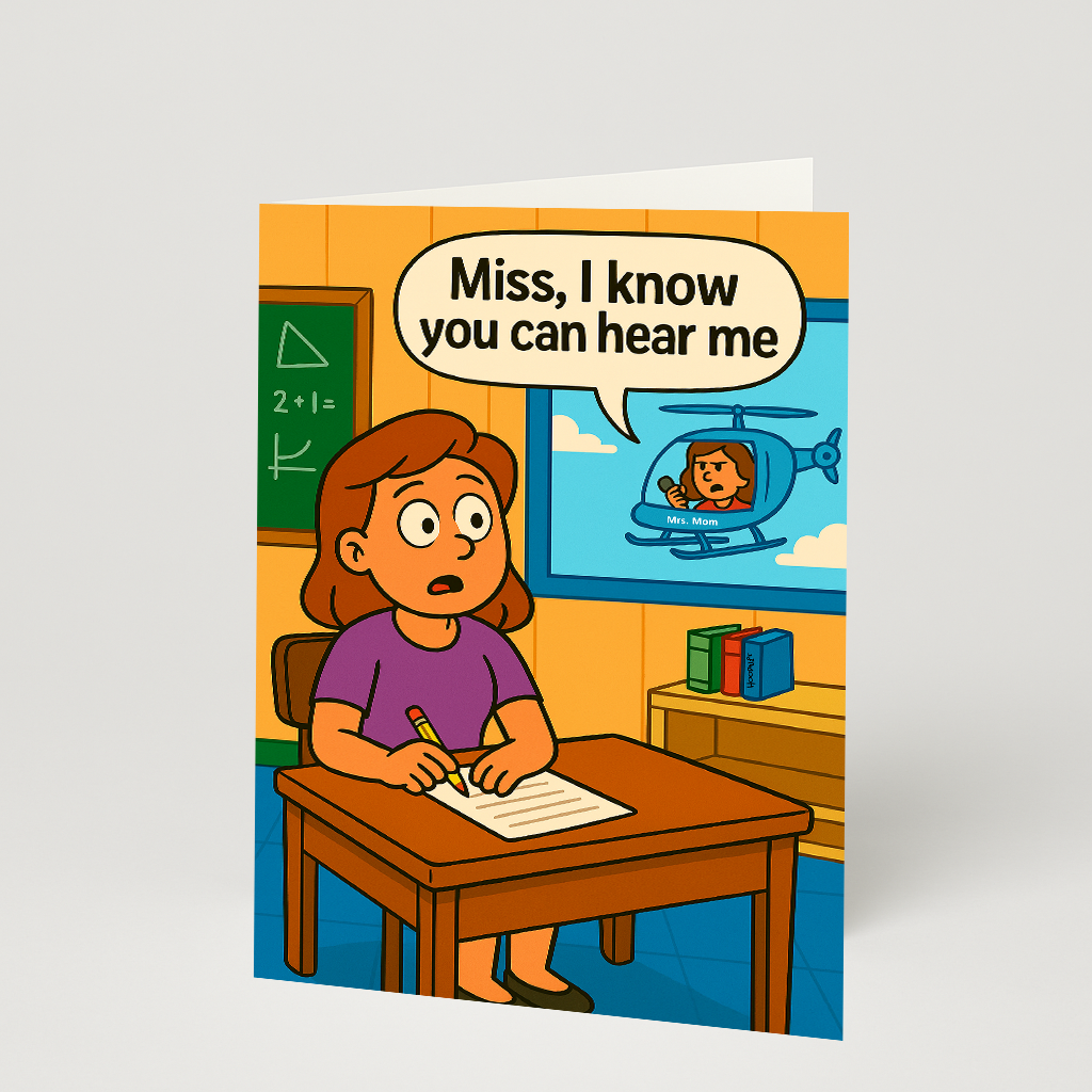 Helicopter Mom Funny Teacher Card