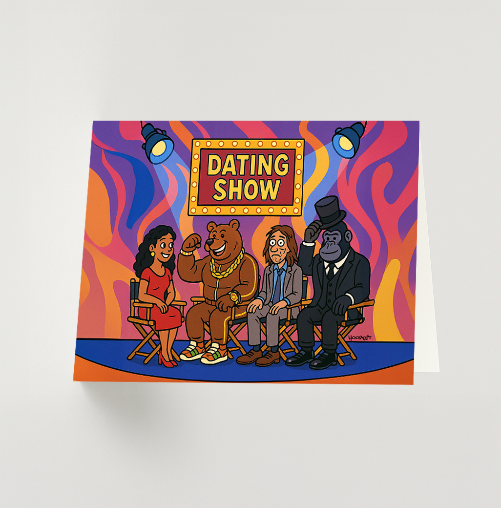 Funny Dating Show Card: Bear vs Man vs Gorilla Meme
