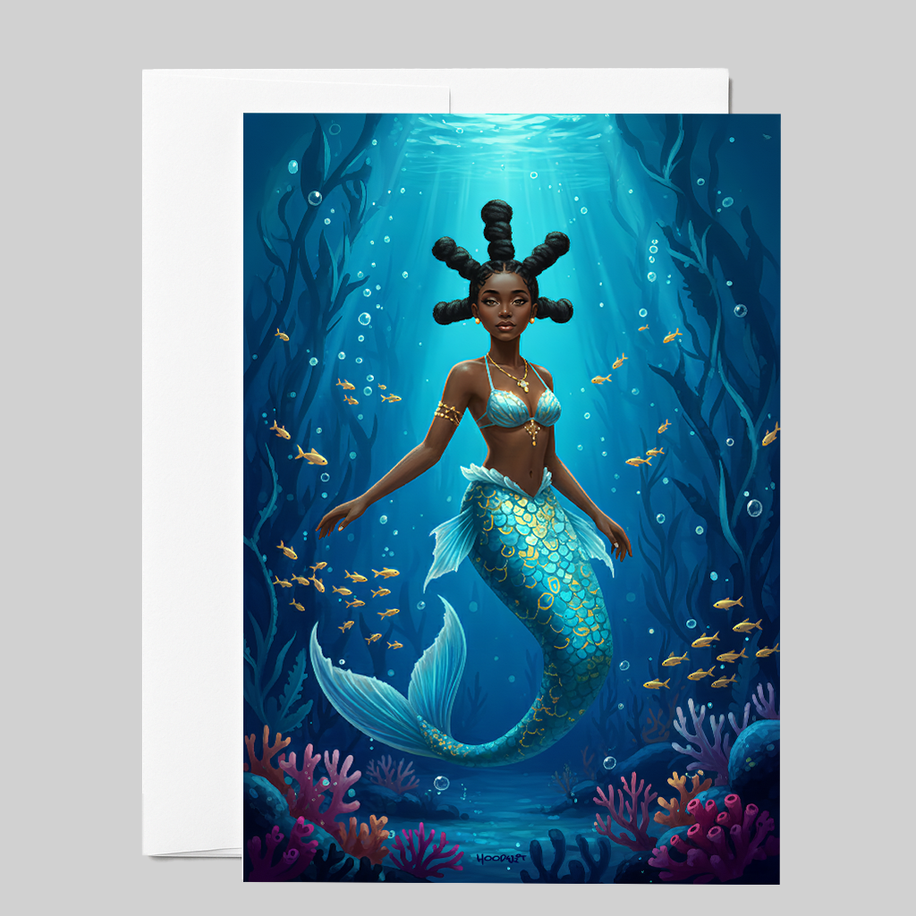 Regal Deep Sea Mermaid with Greeting Card
