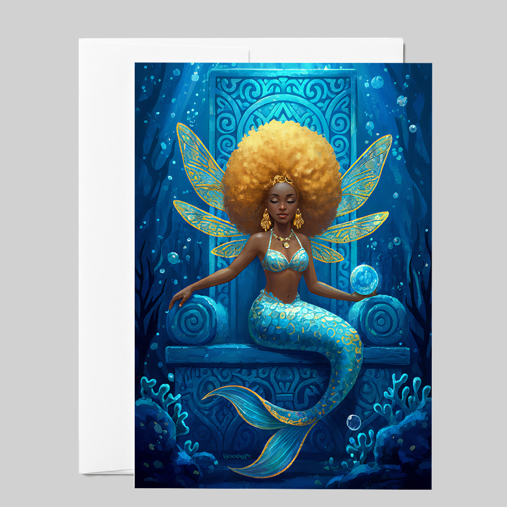 Golden-Winged Mermaid Throne Fantasy