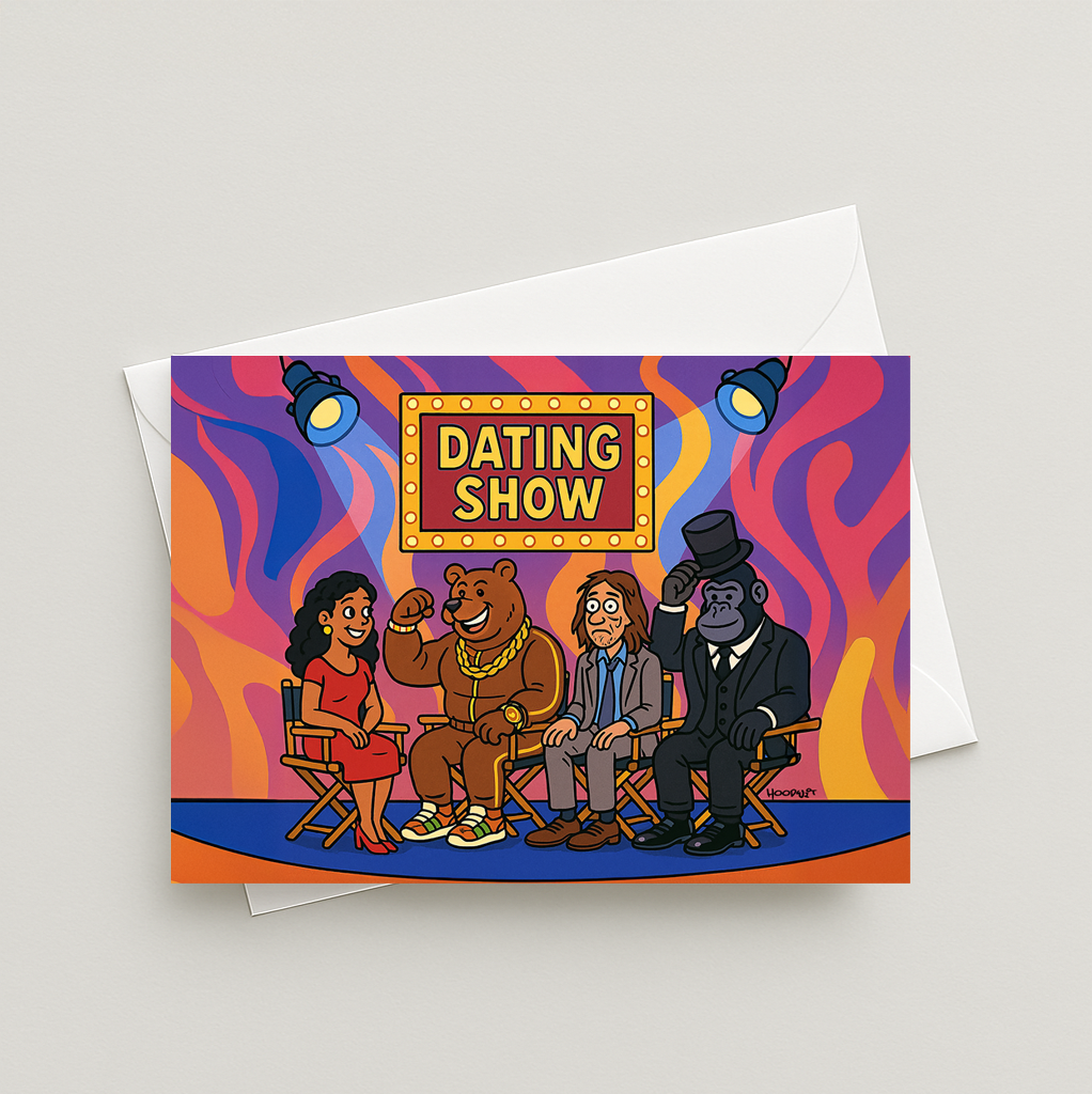 Funny Dating Show Card: Bear vs Man vs Gorilla Meme