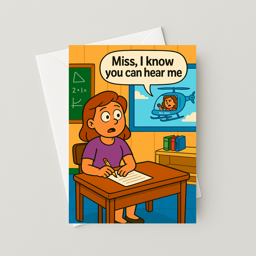 Helicopter Mom Funny Teacher Card