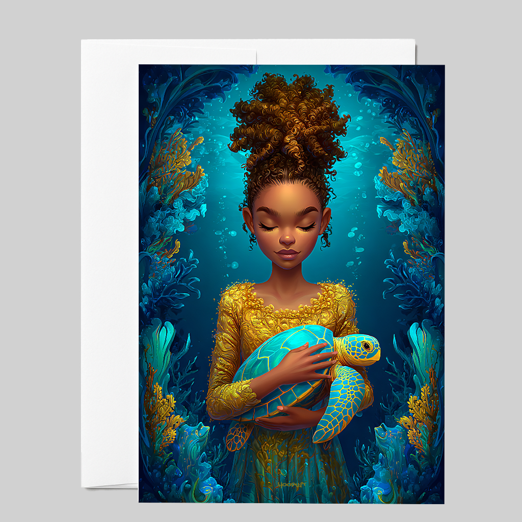 Golden Sea Guardian Greeting Card