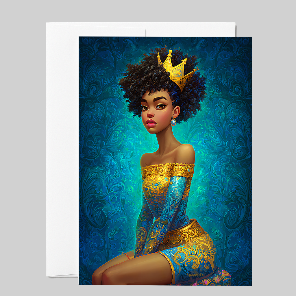 Crowned Elegance Fine Art Greeting Card