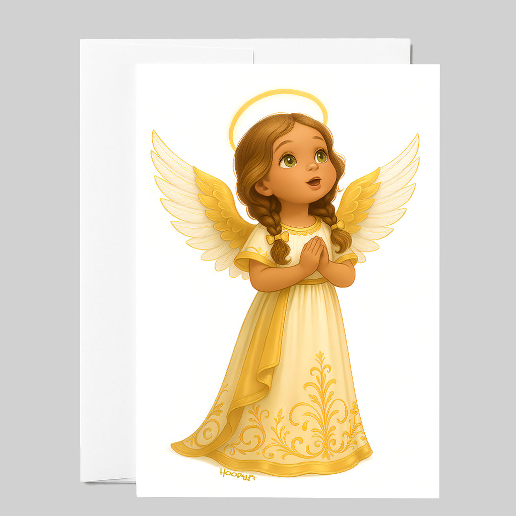 Golden Uplifted Prayer Angel