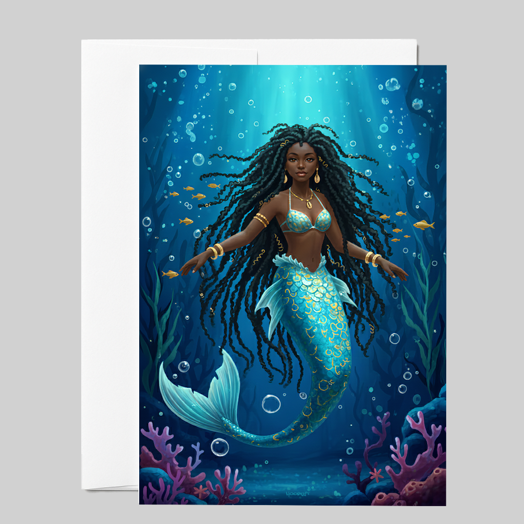 Radiant Deep Sea Mermaid Greeting Card