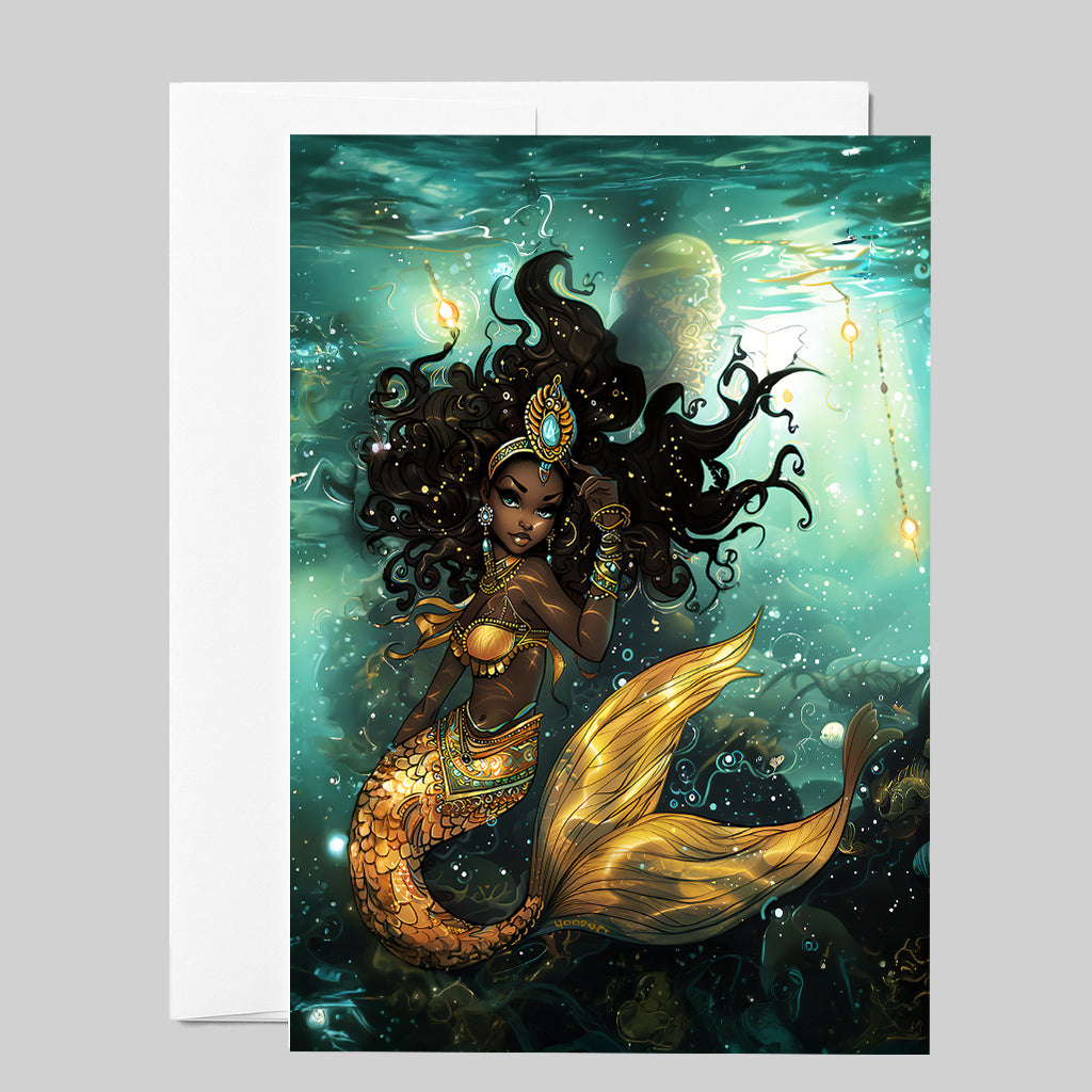 Deep Sea Majesty Mermaid Greeting Card
