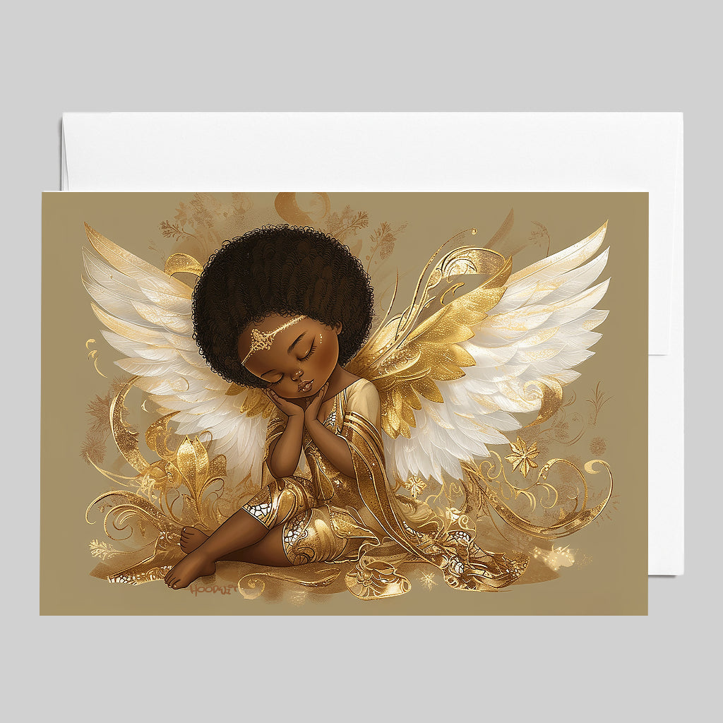 Golden Guardian Angel Greeting Card