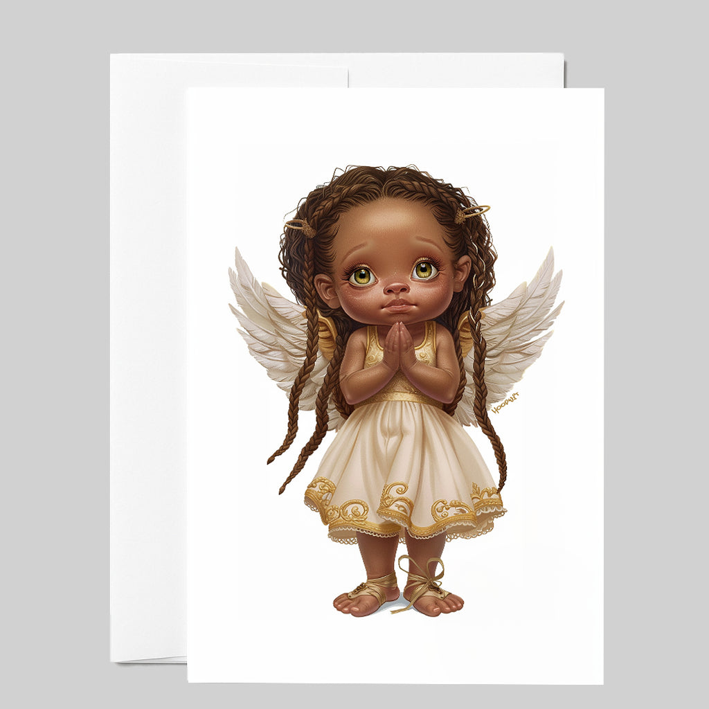 Angel of Light with Braids Greeting Card