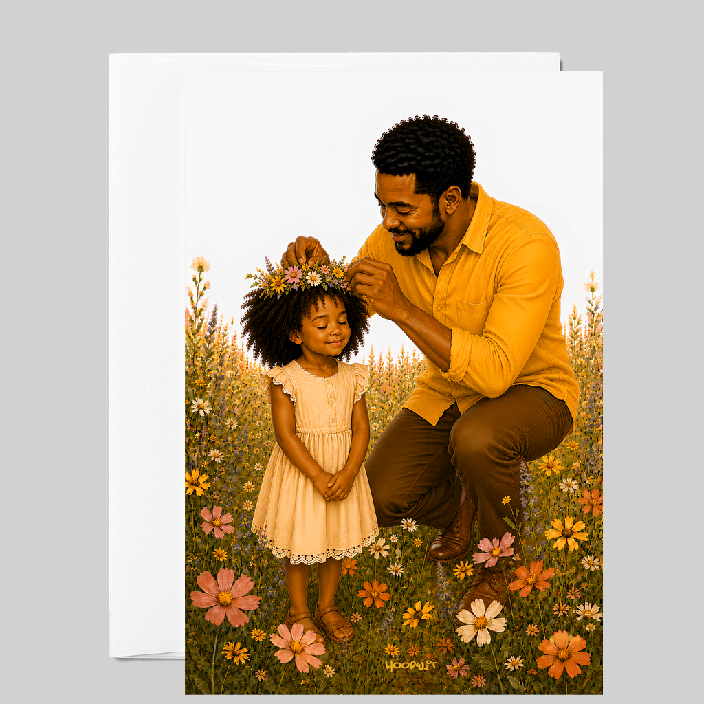 Crown of Flowers — Father & Daughter Greeting Card