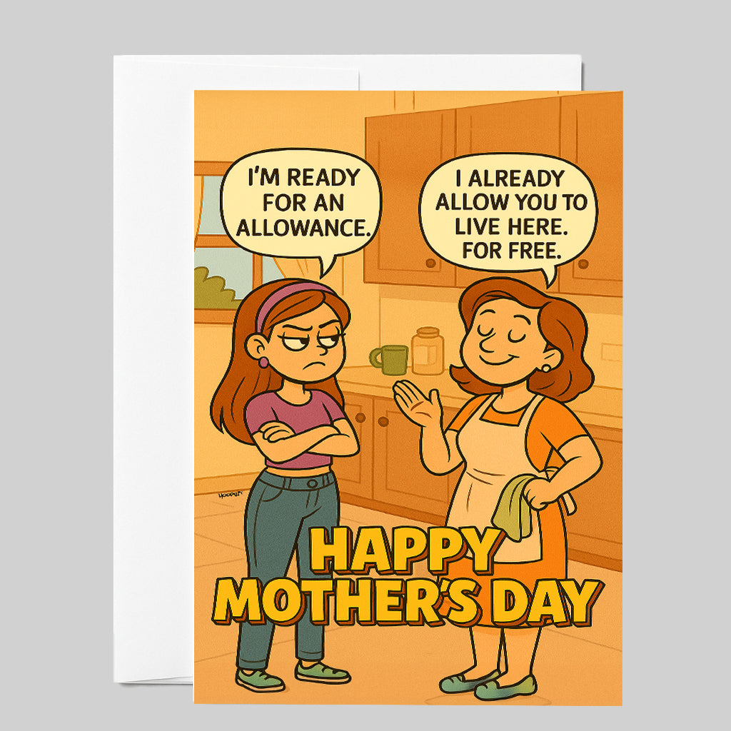 Funny Mother’s Day Card Free Rent Allowance