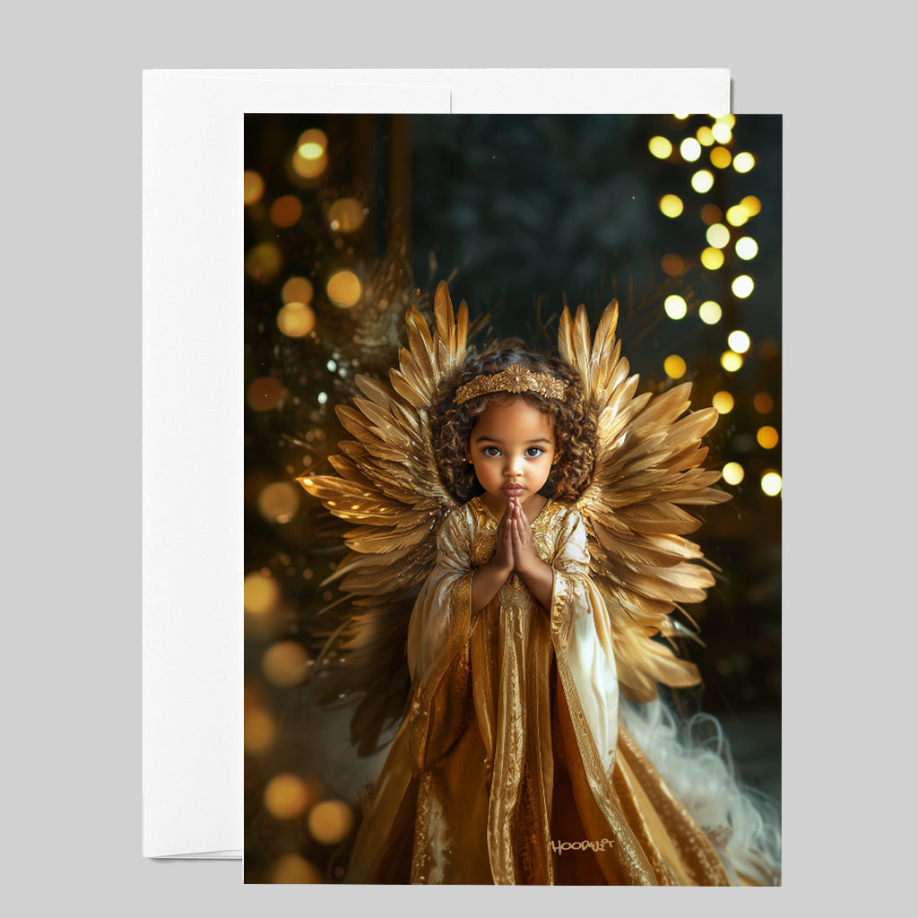 Glowing Angel Girl in Prayer