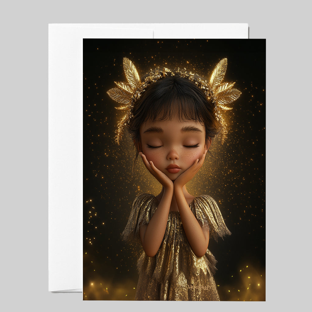 Golden Child with Laurel Crown Greeting Card