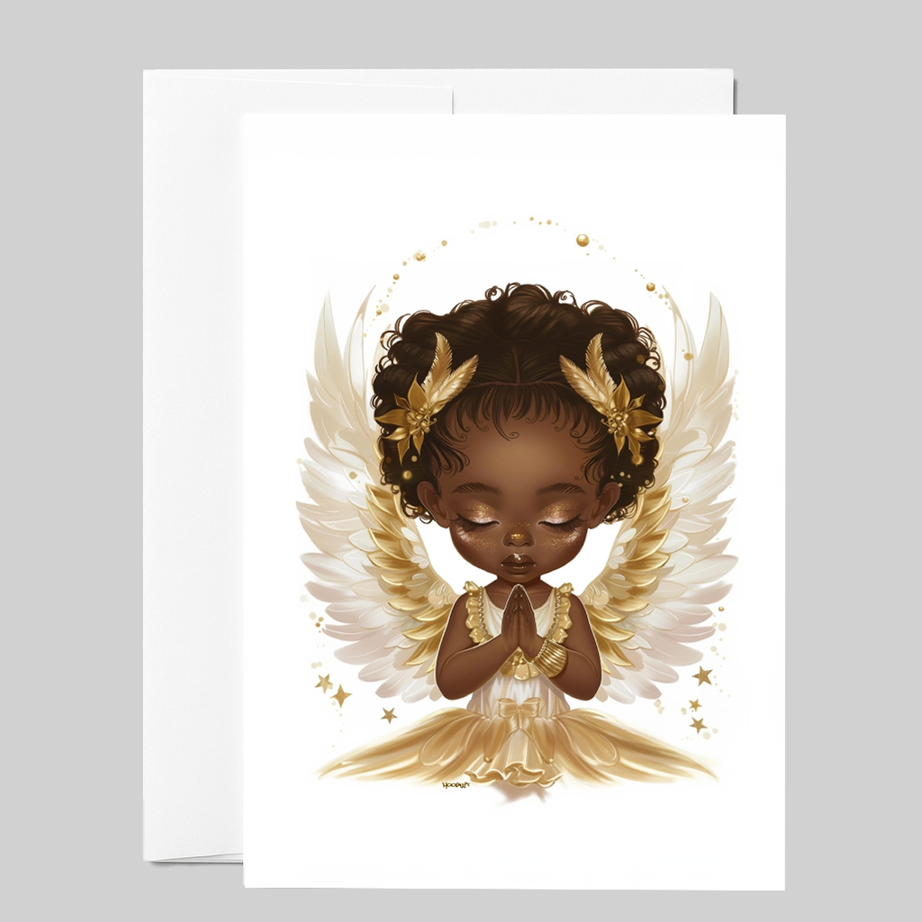 Golden Angel Praying Card (AA)