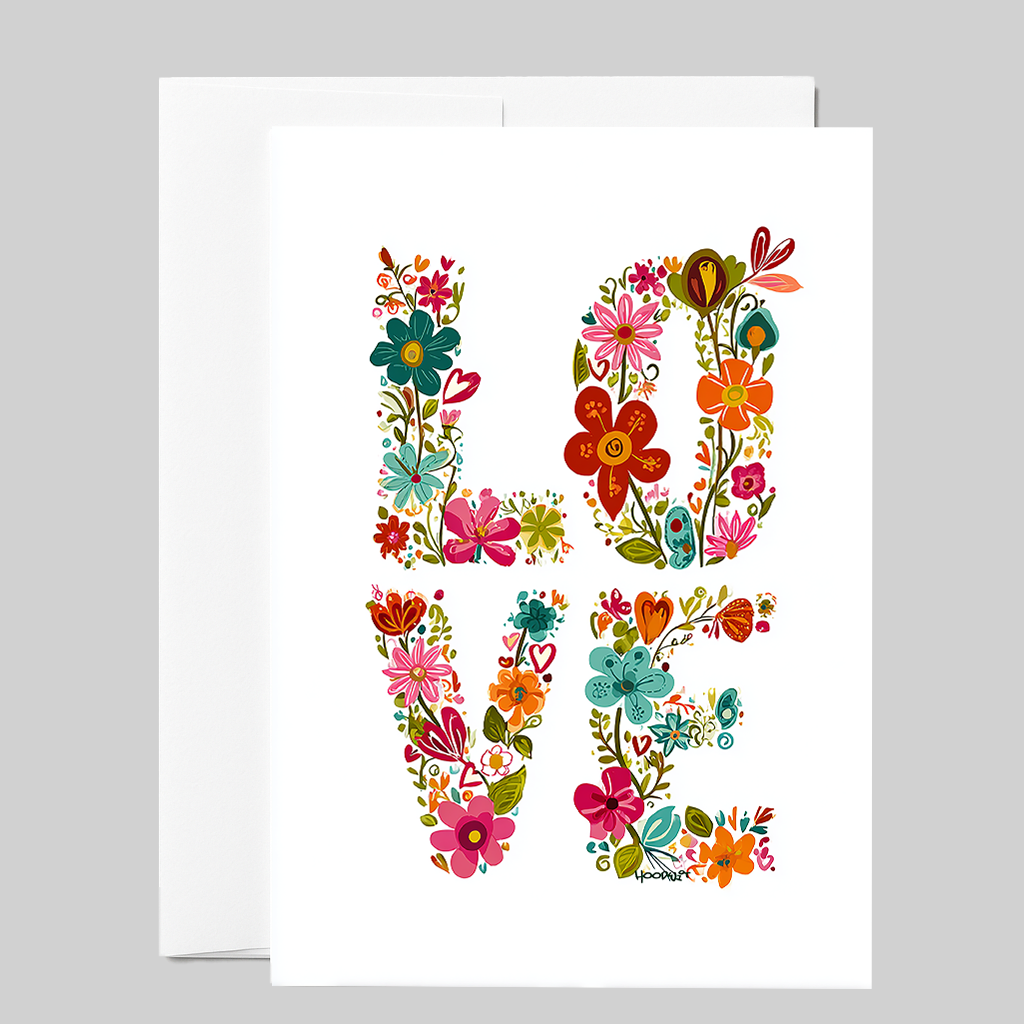 Floral LOVE Greeting Card