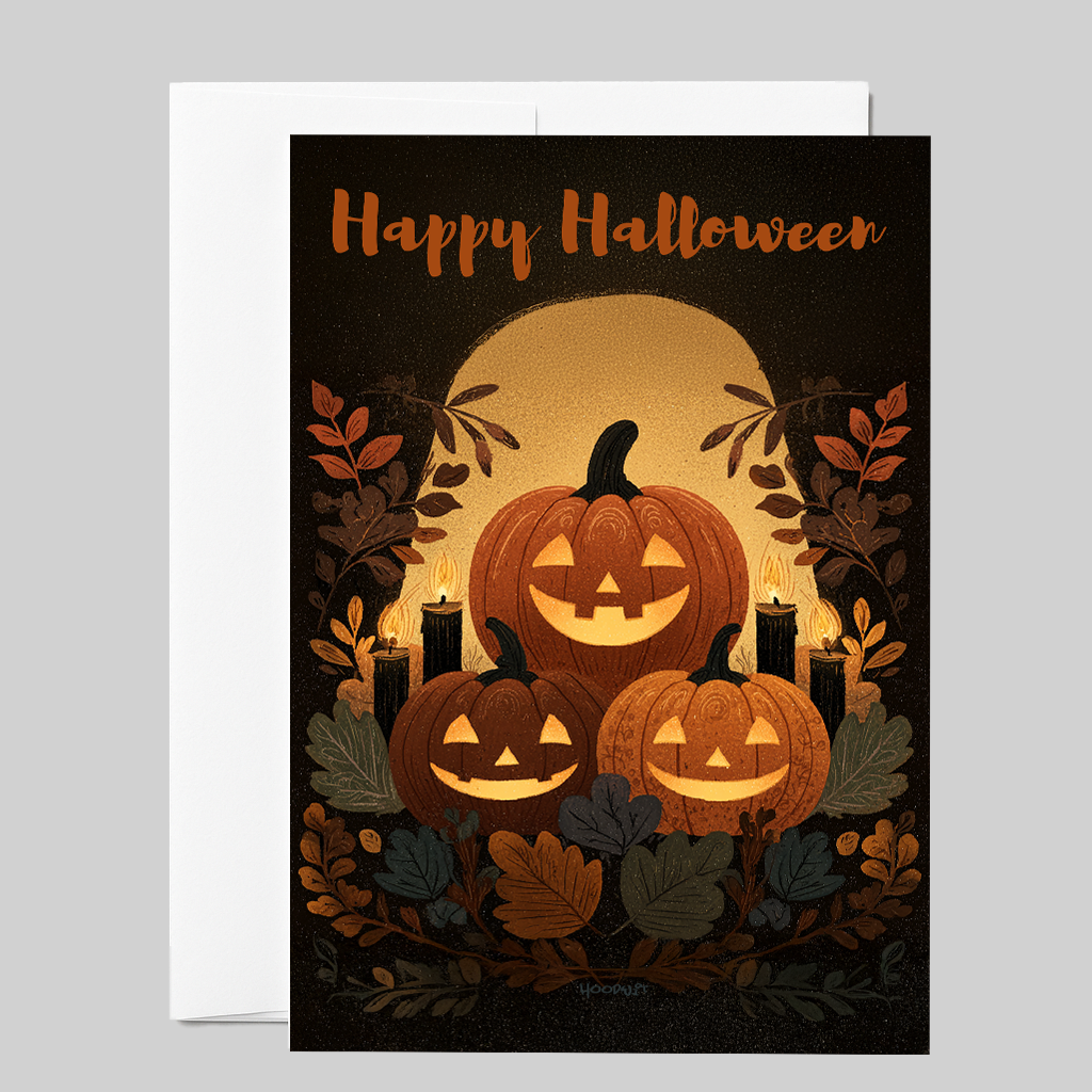 Happy Halloween Pumpkin Trio Card