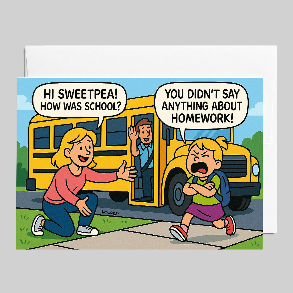 Funny Homework Meltdown Teacher Card