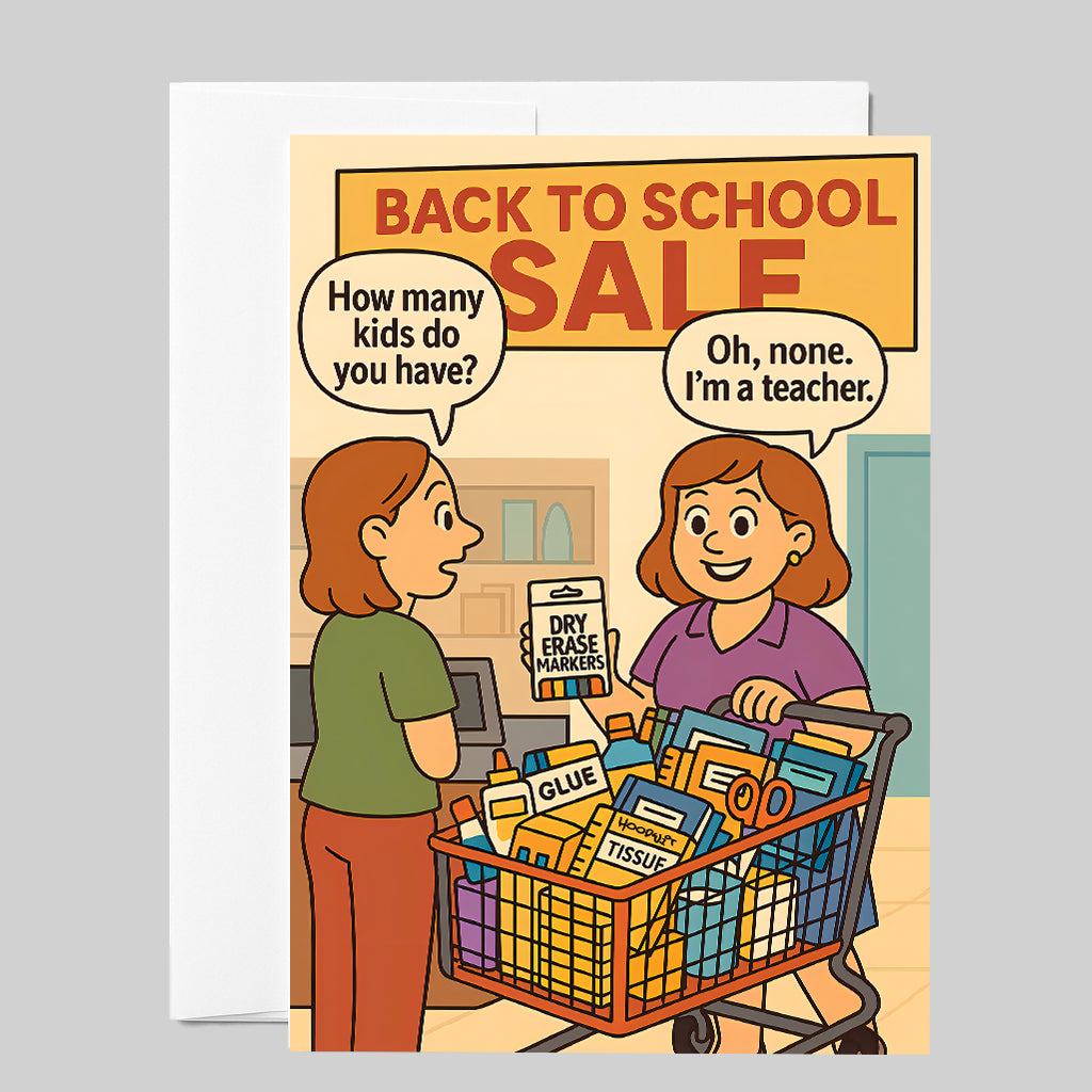 Teacher Greeting Card | Not a Parent, a Teacher School Supplies