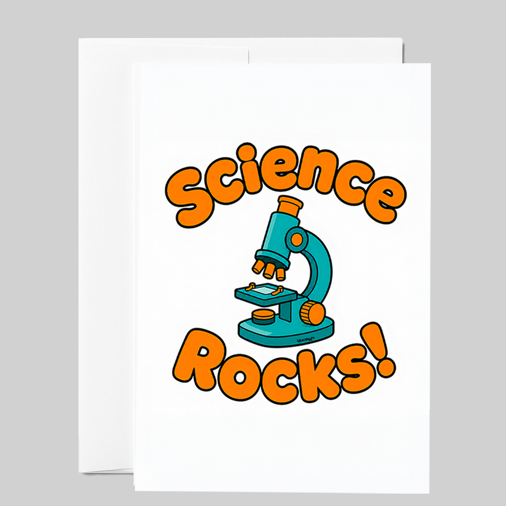 Science Teacher Appreciation Card – "Science Rocks!" Microscope Design