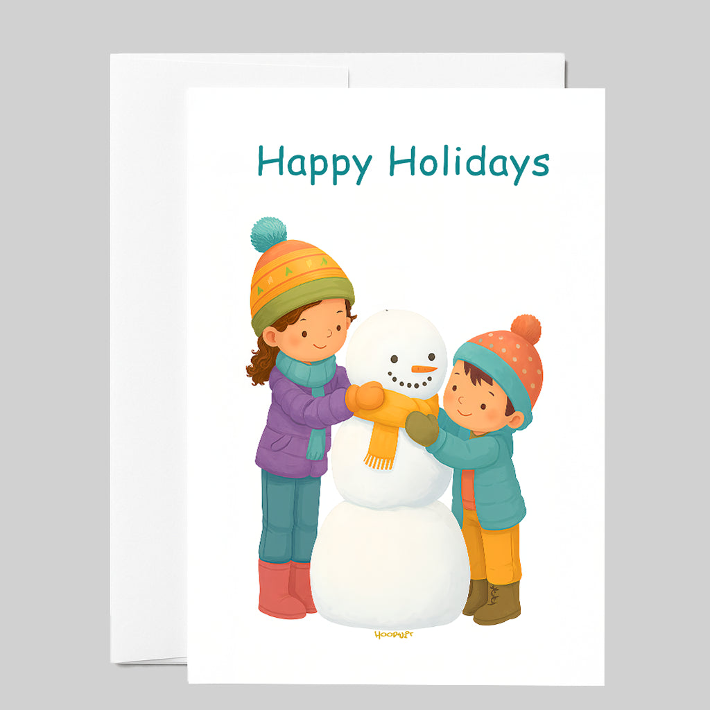 Happy Holidays Snowman Building