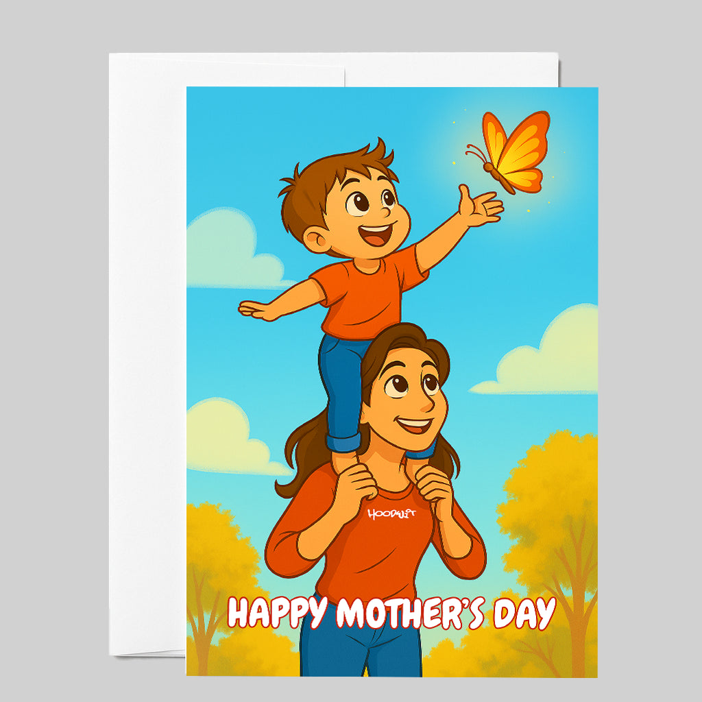 Mother’s Day Card | Mother and Son Butterfly Moment