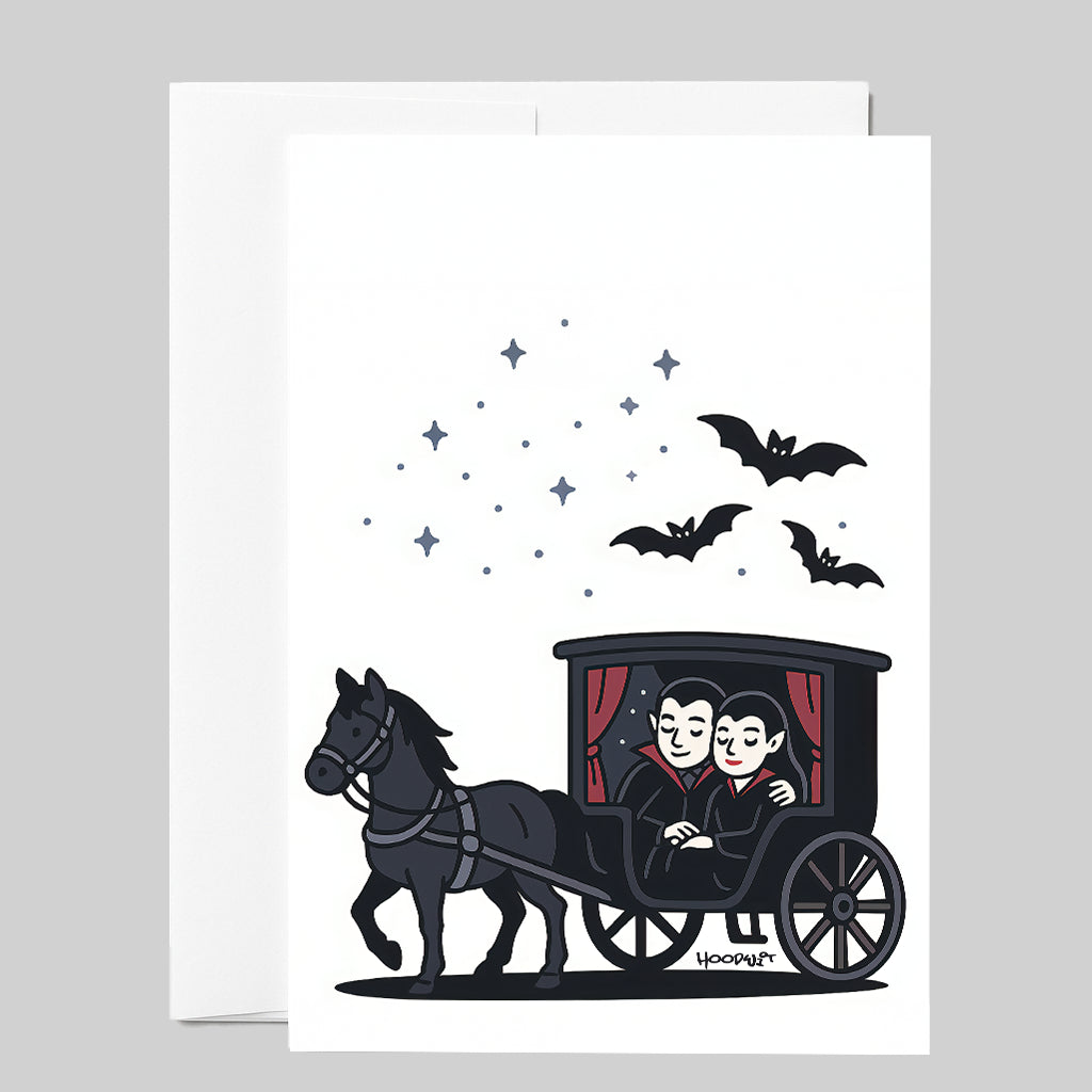 Midnight Carriage Ride Halloween Card