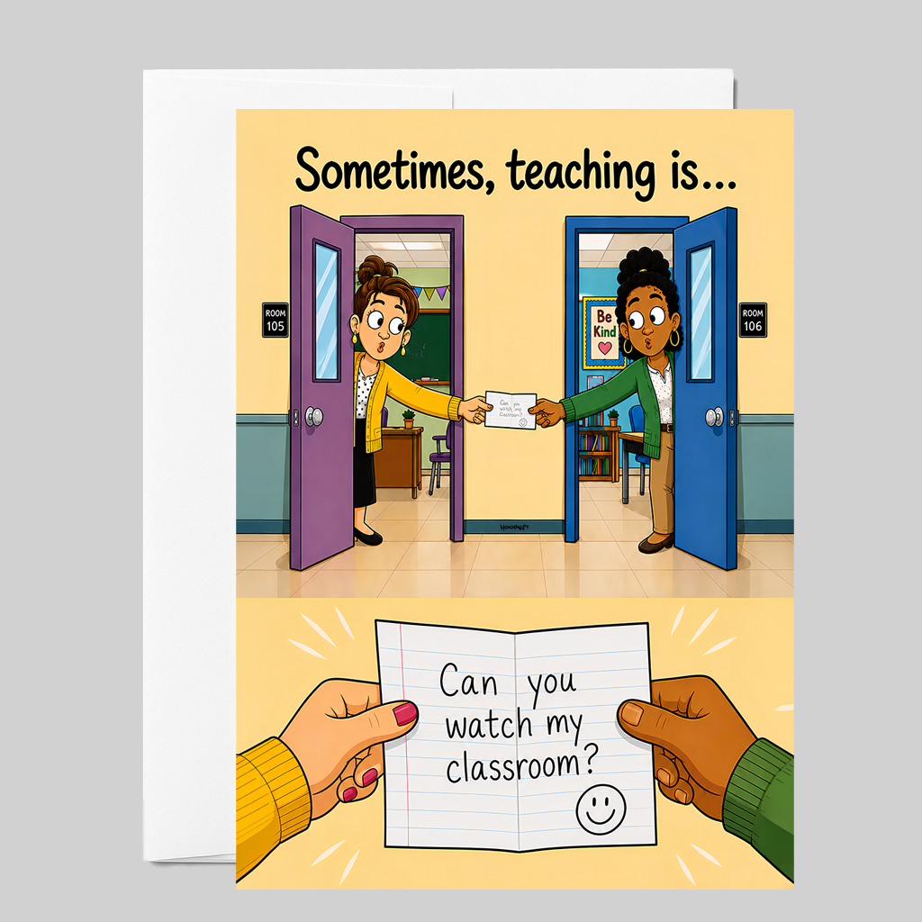 Sometimes Teaching Is... "Can You Watch My Classroom?" | Funny Teacher Greeting Card
