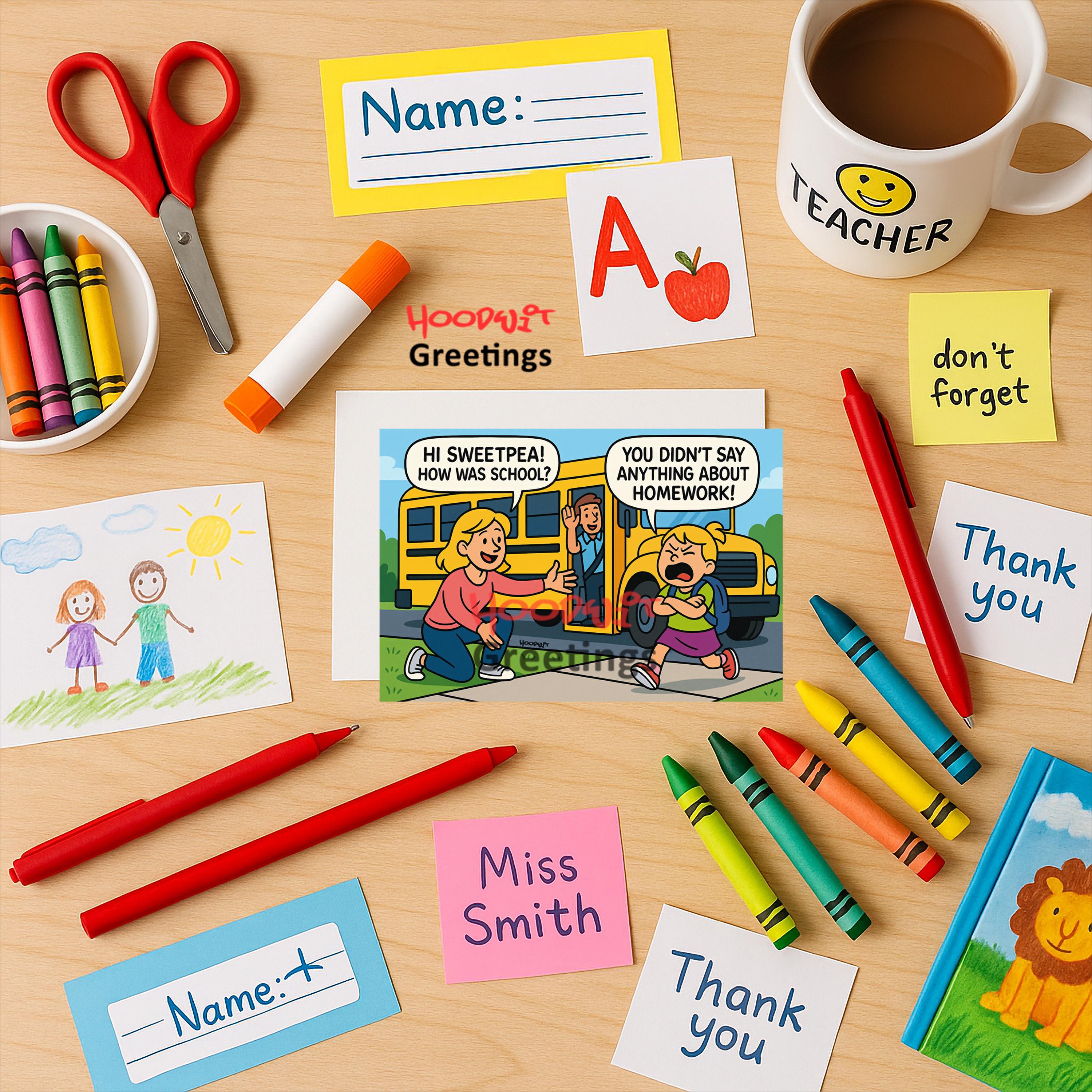 Funny Homework Meltdown Teacher Card