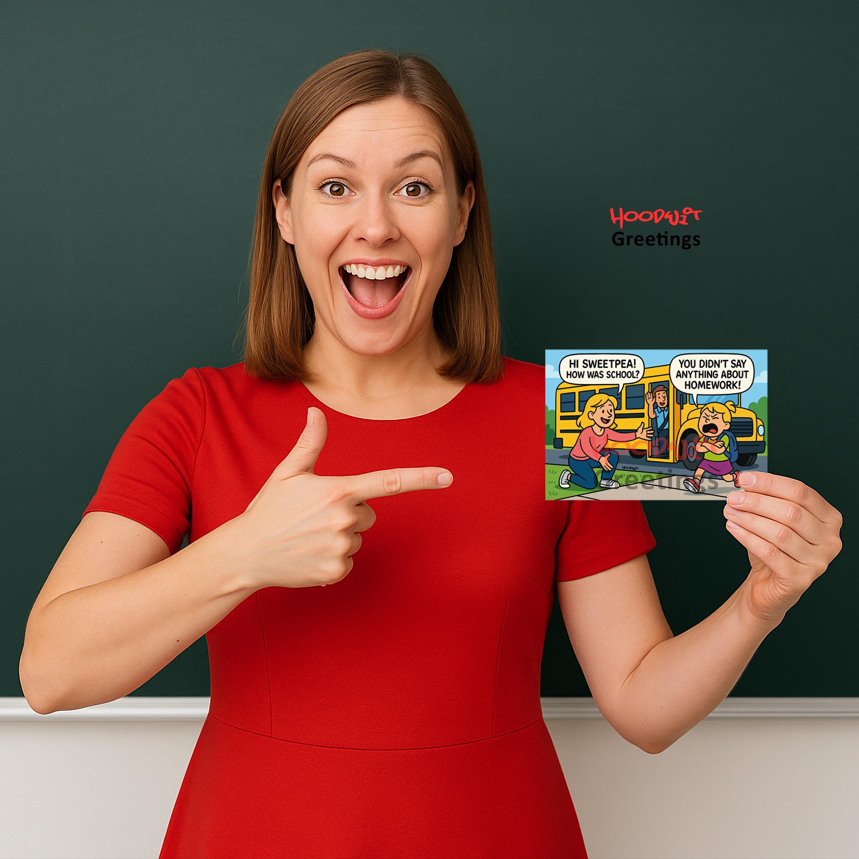 Funny Homework Meltdown Teacher Card